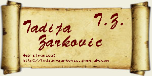 Tadija Žarković vizit kartica